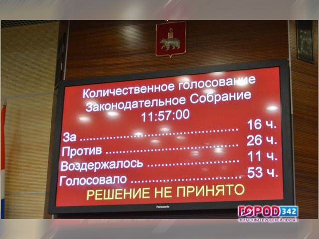Депутаты Заксобрания Пермского края не одобрили инициативу прямых выборов глав муниципалитетов
