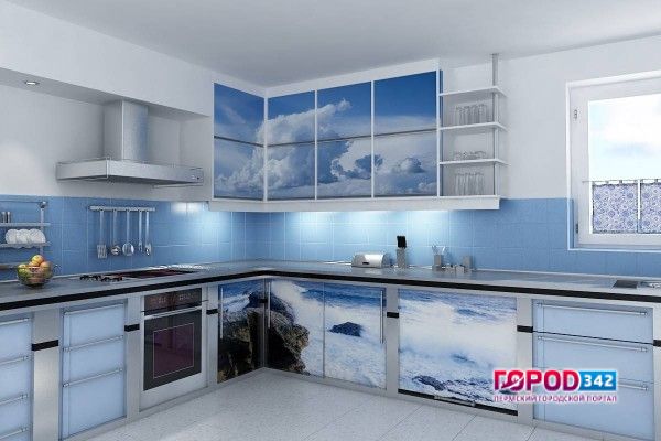 Небесный интерьер для кухни