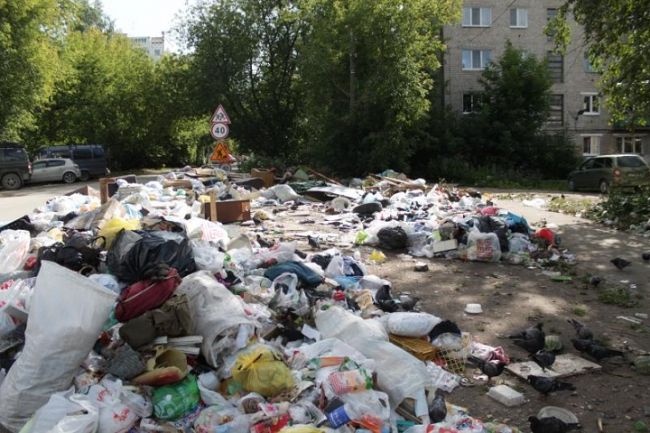 Стихийная свалка на Сокольской улице Перми