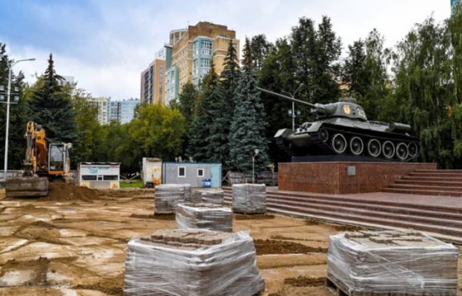 В Перми начали ремонт бульвара Советской Армии