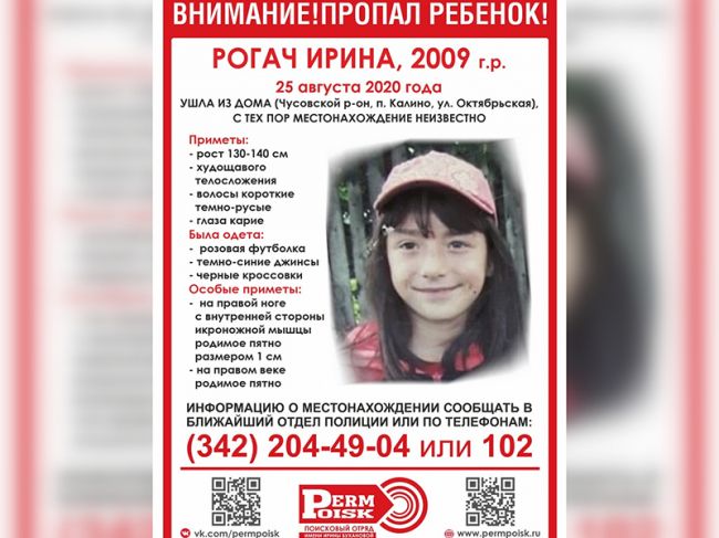 В Пермском крае без вести пропала девочка